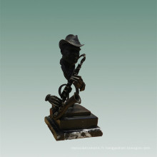 Bustes Laiton Statue Saxophoniste Décoration Bronze Sculpture Tpy-756